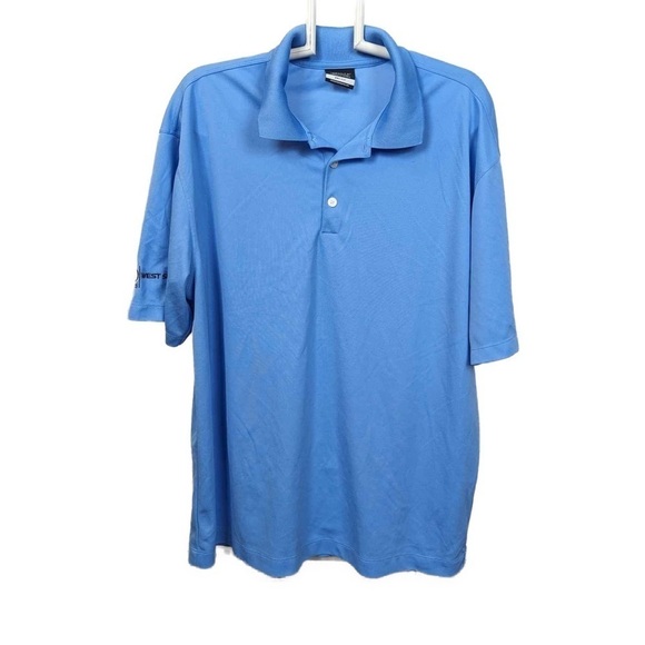 Nike Golf Men’s Dri-Fit Blue Embroidered Polo Shirt- Size Large - Picture 1 of 4